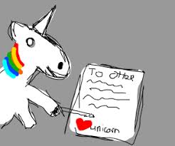Image result for unicorn writing a letter